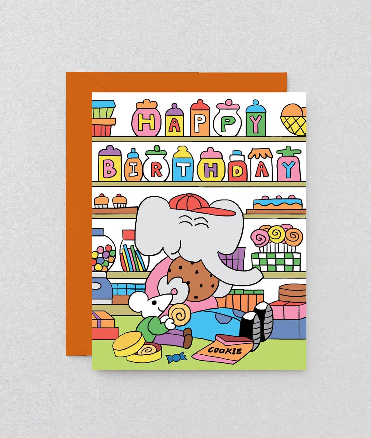 Wrap (US duties paid) – wholesale Birthday card – Happy Birthday Sweet Shop Kids Greetings Card