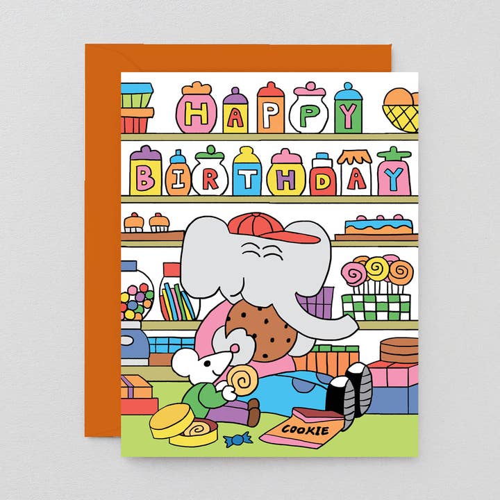 Wrap (US duties paid) – wholesale Birthday card – Happy Birthday Sweet Shop Kids Greetings Card0