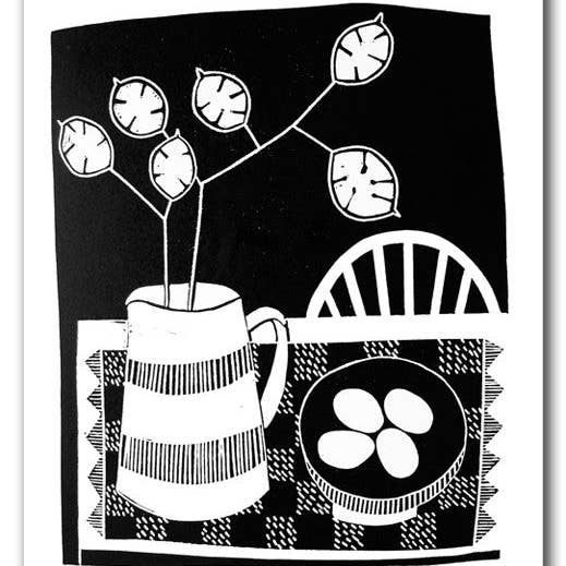 Cardiau Nico Cards - Wholesale Everyday Greeting Card - IGC093 Honesty and Eggs - Jan Brewerton
