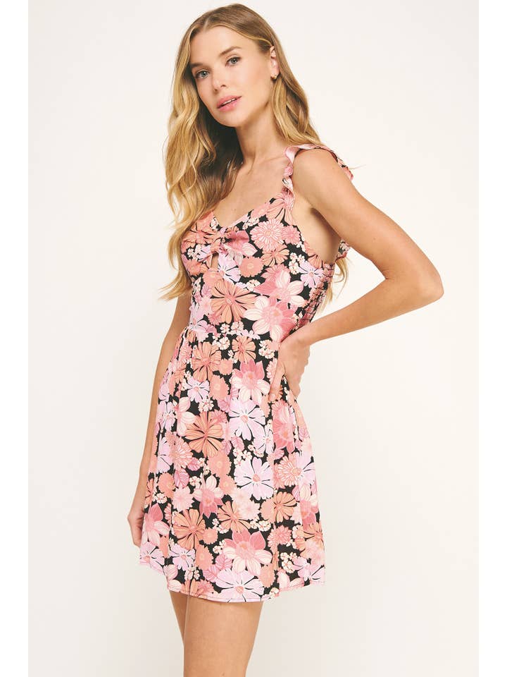 NOI/COU/FUS ROBE COURTE CINTRÉE À MANCHES VOLANTES en vente sur Faire7