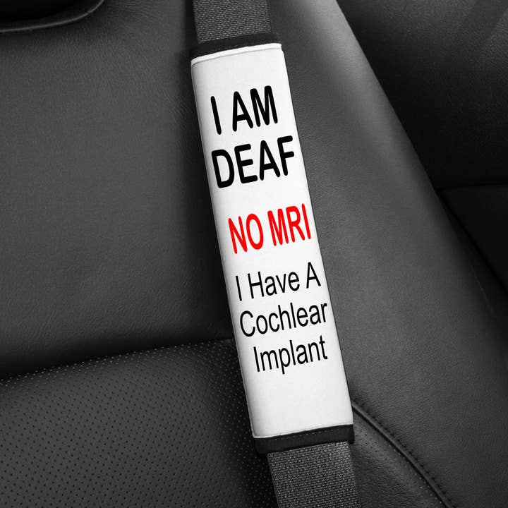 Smile Graphics and Design - Wholesale Car Decorative Charm - Unisex - I Am Deaf Seatbelt Cover *Add Name*