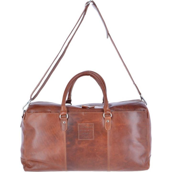 Large Leather Oily Hunter Holdall Tan : 1666 for wholesale by Ashwood Leather