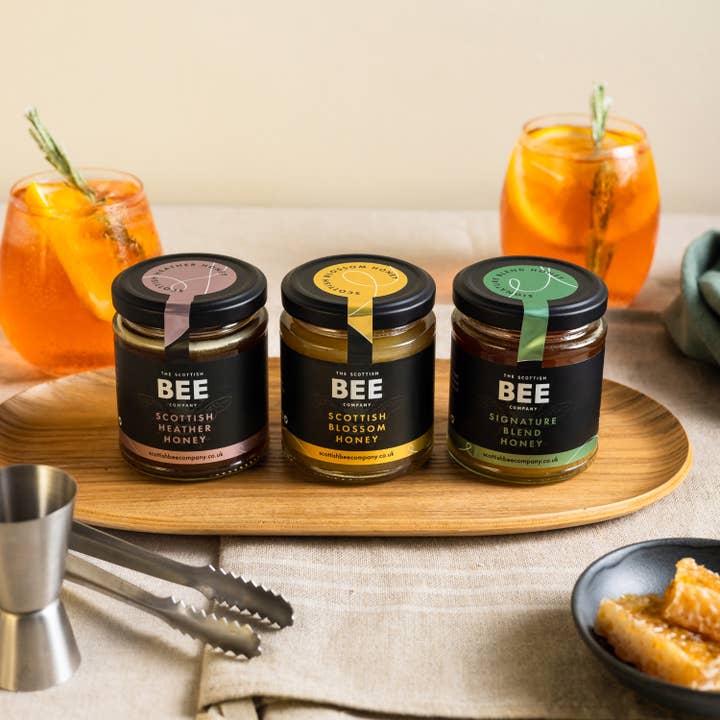 Scottish Bee Company – wholesale Honey – Trio of Scottish Honey - Food Gift Set1