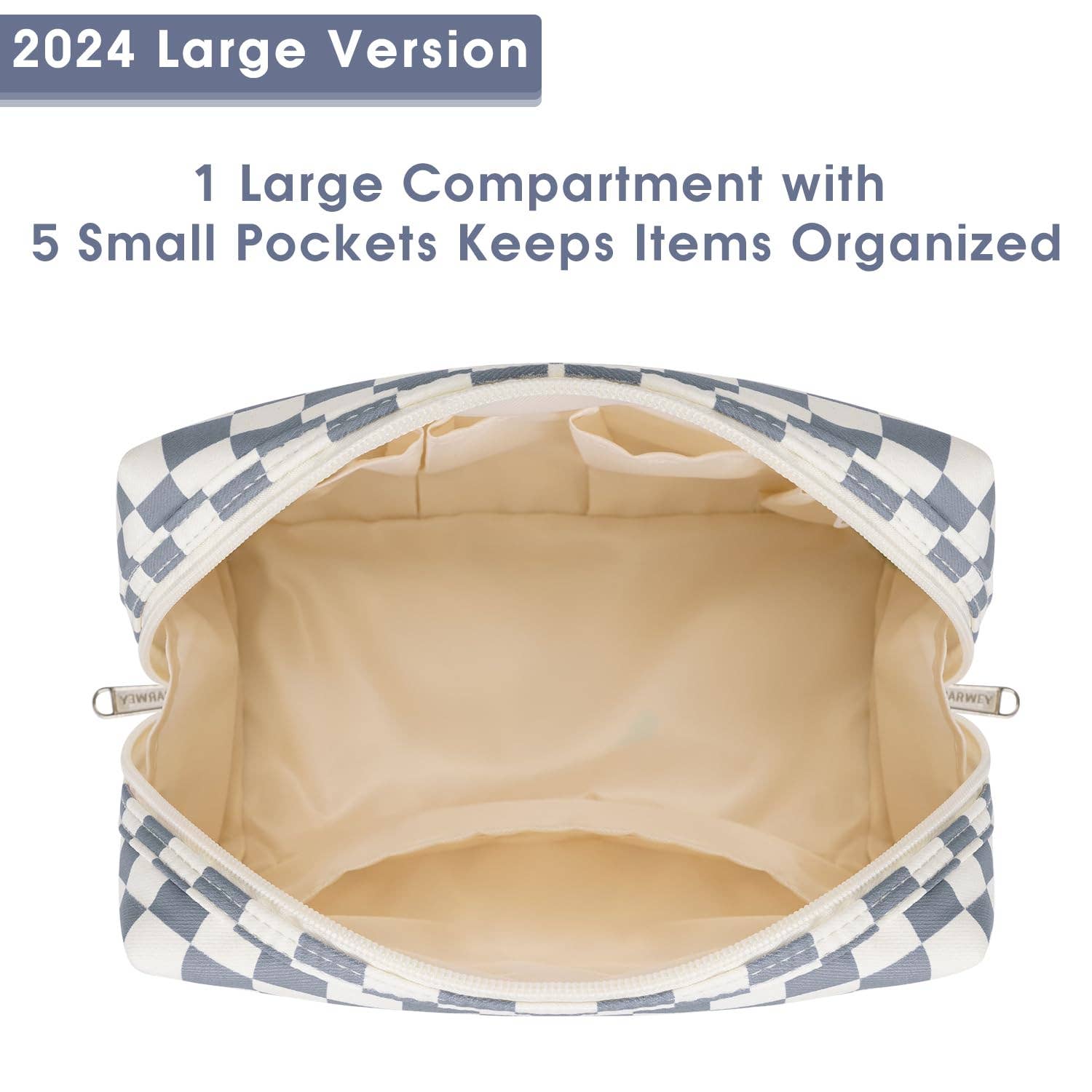 wandf - Wholesale Makeup/Cosmetic Bag - Checkered Makeup Bag Travel Cosmetic Bag Organizer Toiletry22