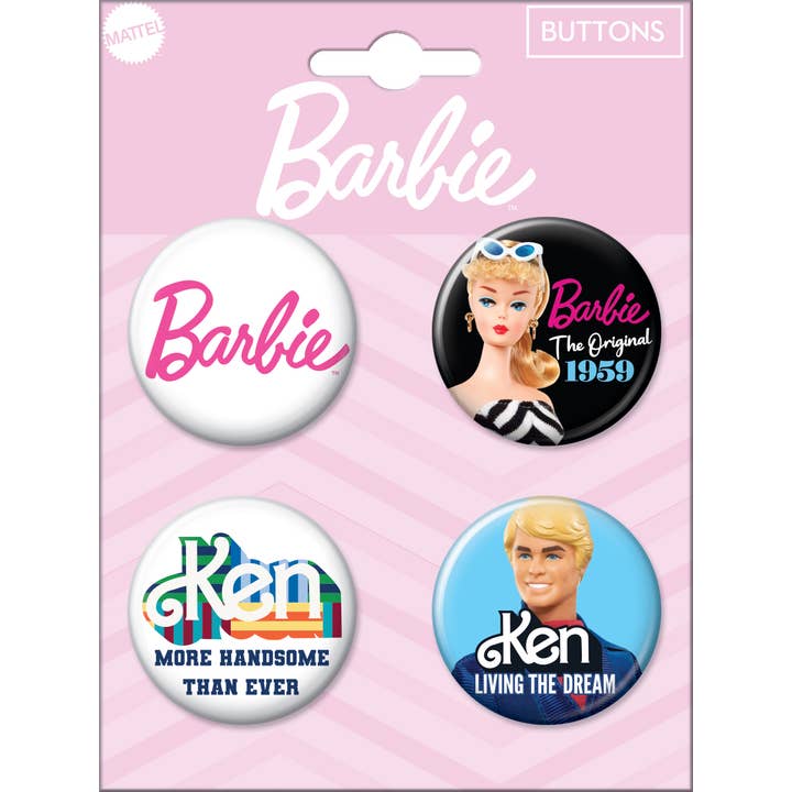 Barbie 4 Button Set #4 Barbie and Ken for wholesale by Ata-Boy