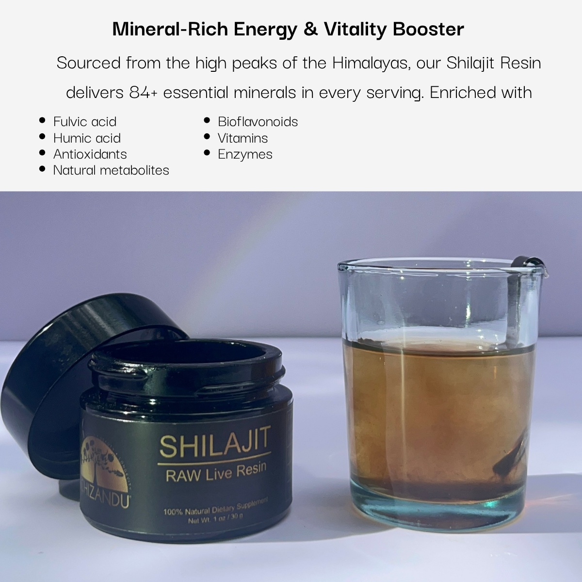 Schizandu Organics – wholesale Oral supplement/vitamin – Live RAW Shilajit Resin (Full Spectrum Minerals), 30 g3