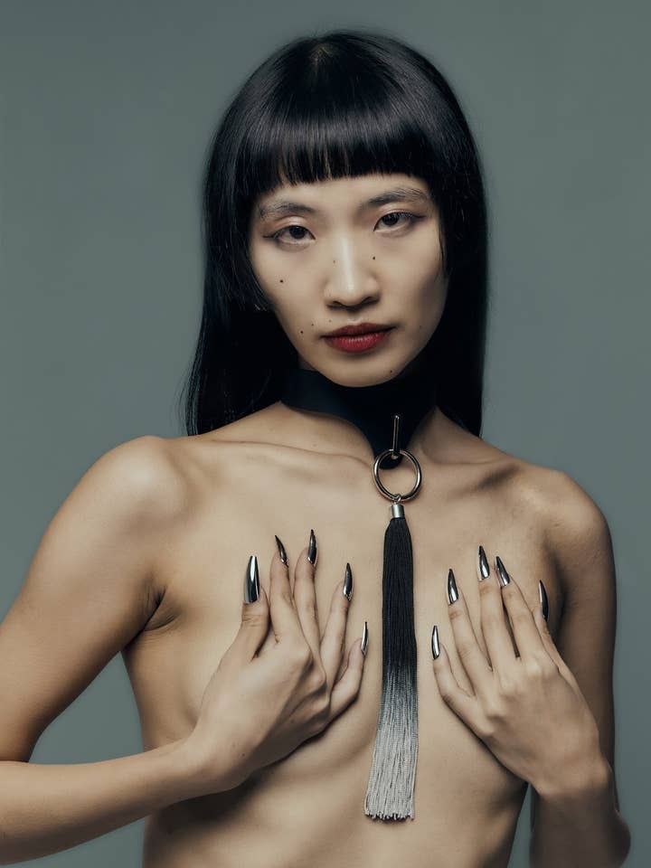 Nebula Choker | Handcrafted Fringe Avant-Garde Accessoires for wholesale by PERLENSAU UG