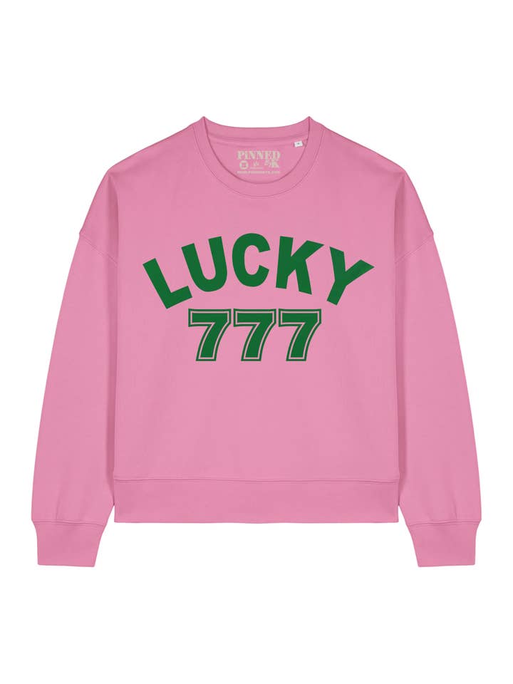 Boxy Sweater Lucky 777 Grøn Fløjl for engroshandel hos PINNED by K