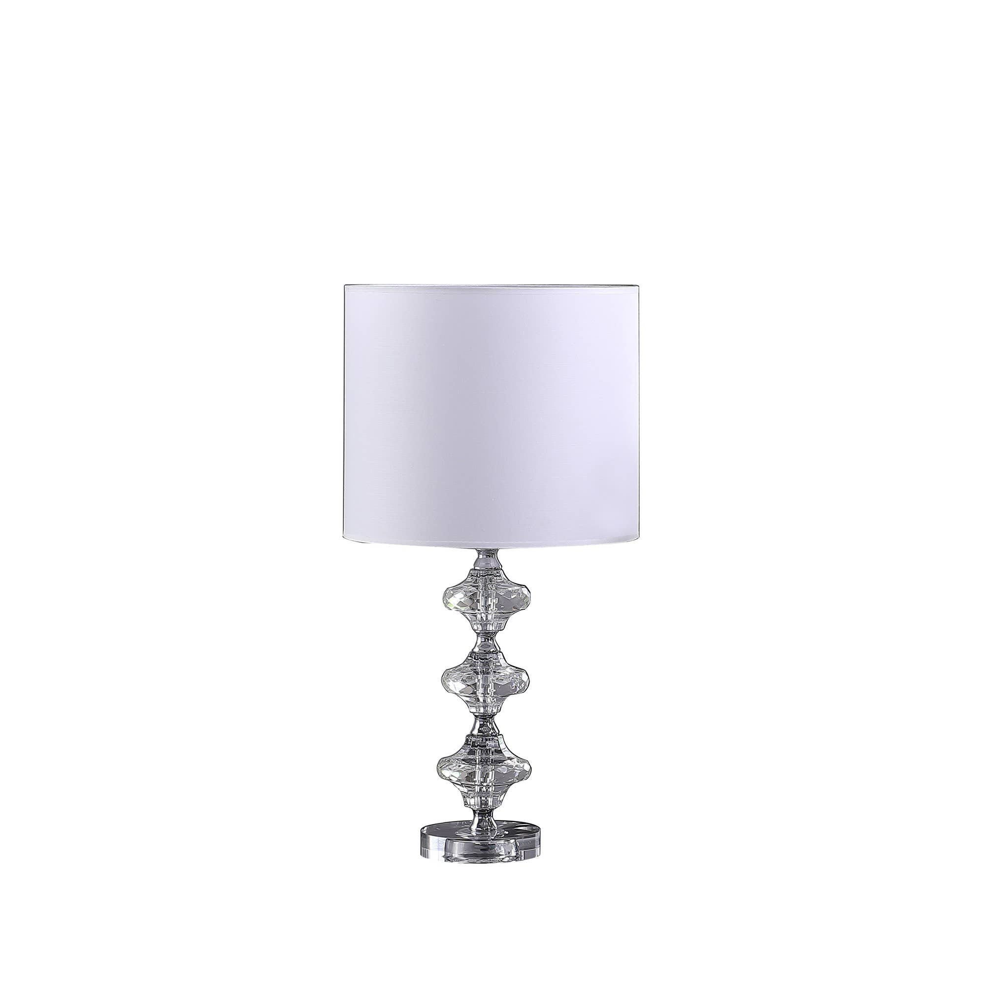 HomeRoots - Wholesale Accent/Desk Lamp - 23" Silver Crystal Geometric Table Lamp With White Shade1
