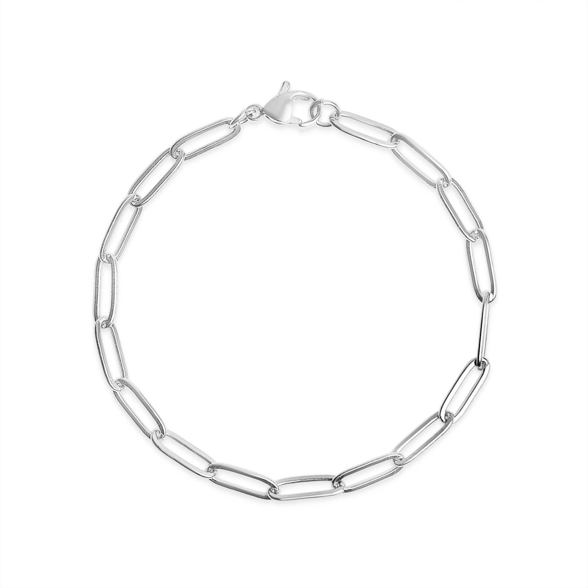 WJW - Wholesale Link & Chain Bracelet - Stainless Steel Paperclip Chain Bracelet12