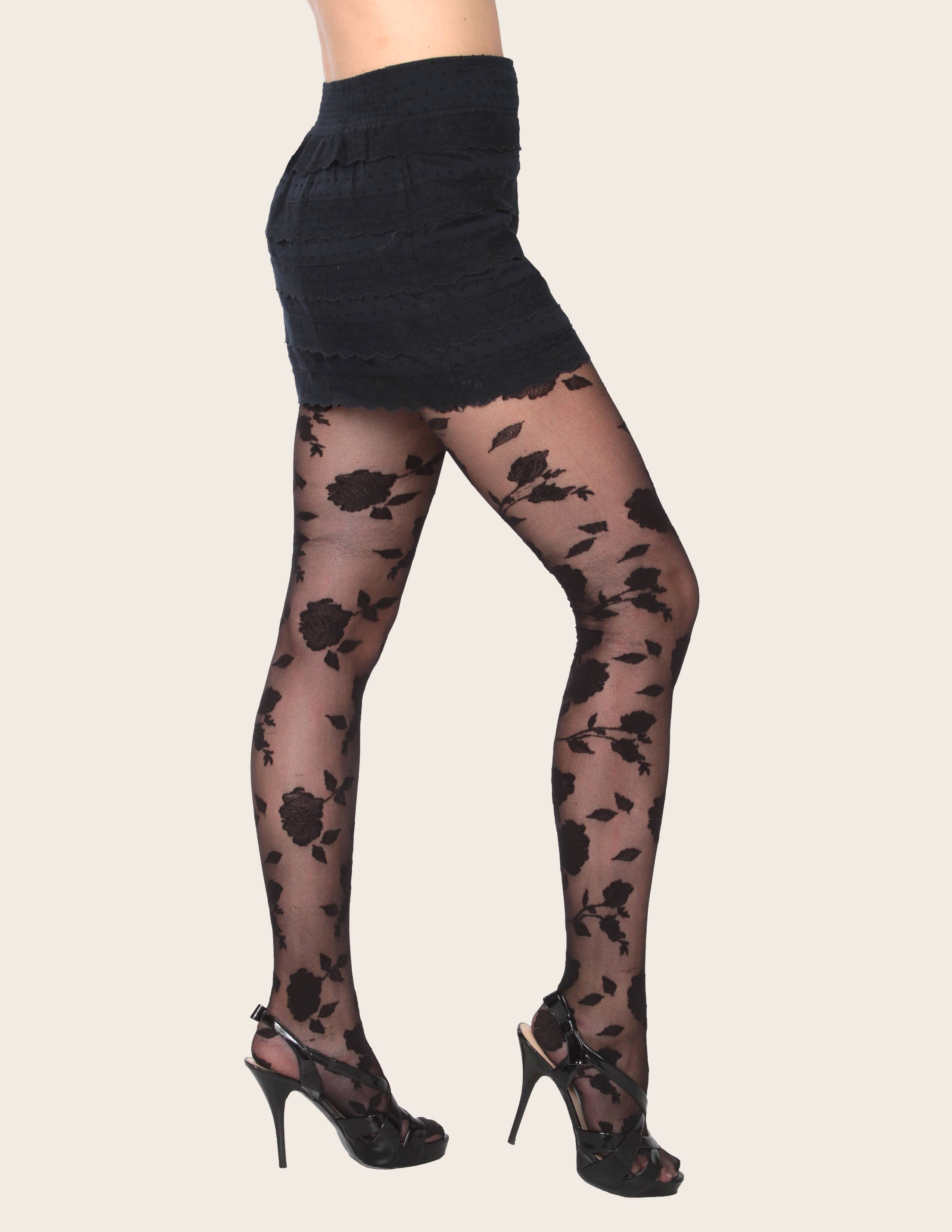 Isadora, Tipi toe, & James Fiallo - Wholesale Tights - Women's - Isadora Women Floral Control Top Fashion Tights1