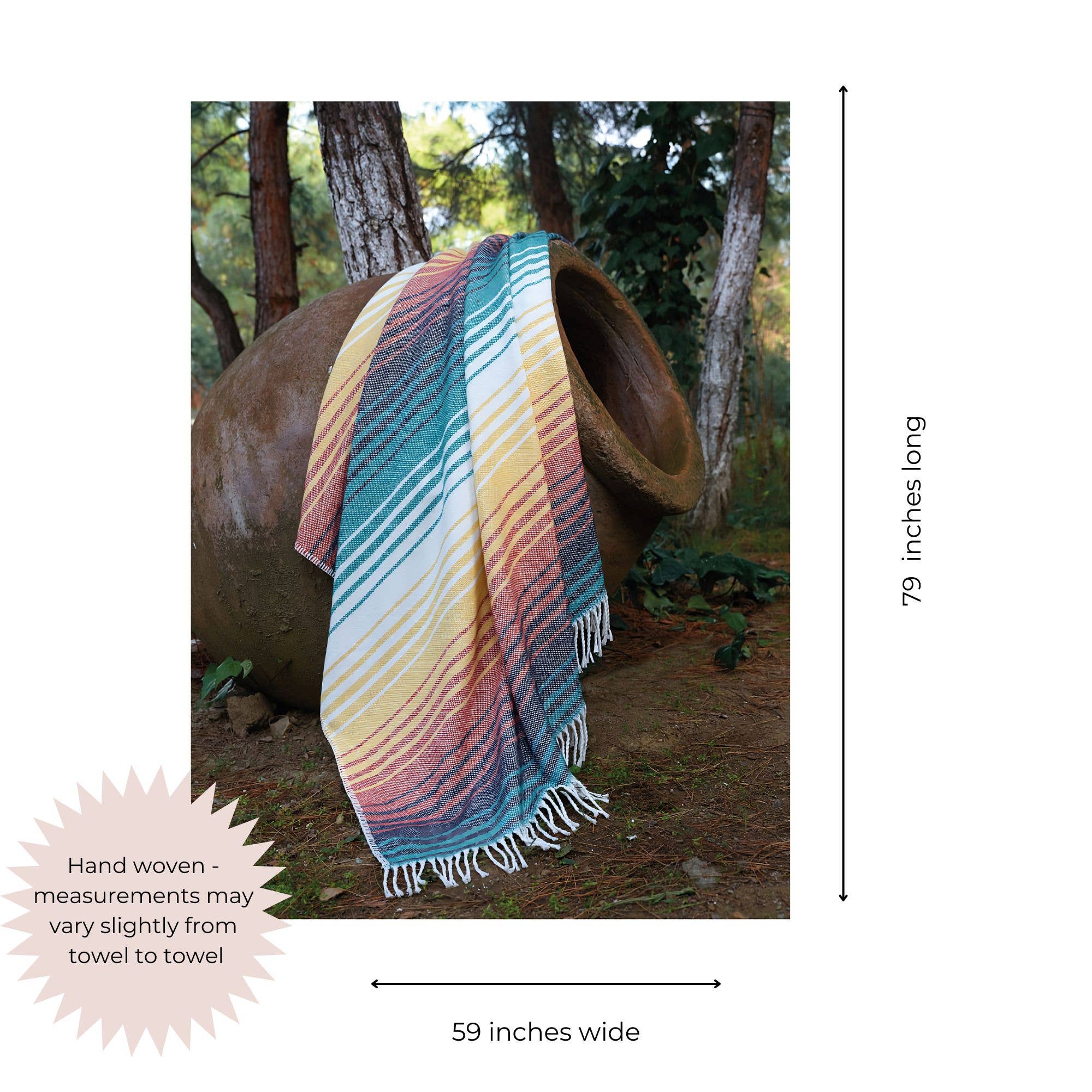 InfuseZen - Wholesale Throw Blanket - Acapulco Stripe Turkish Throw Blanket in Multi Colors1