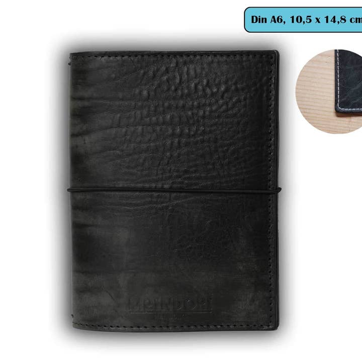 MoinDori Hamburg - Venta al por mayor Cubiertas de diarios - Funda de diario bala DIN A6 - negro vintage