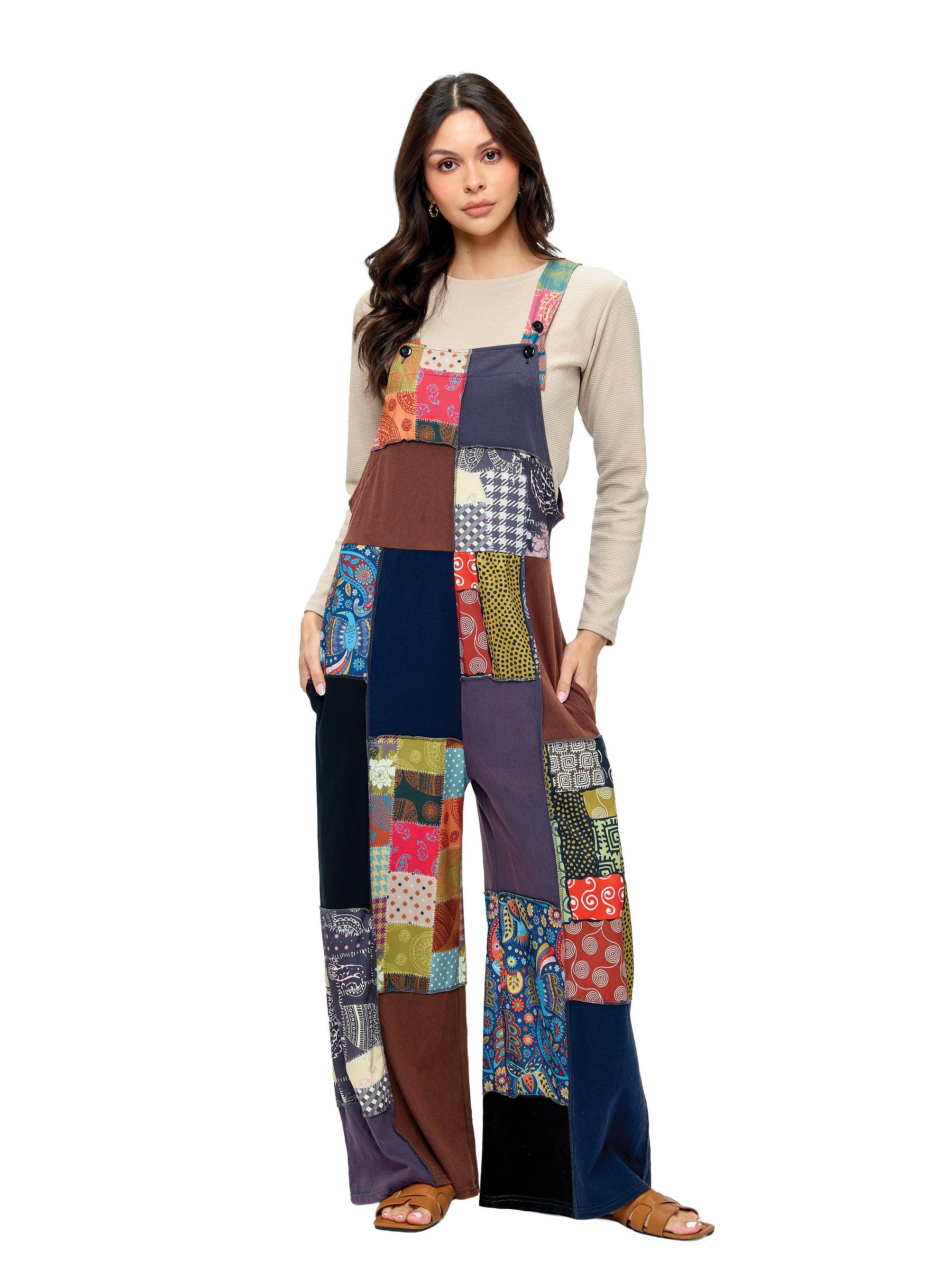 Multi Overall Boho Floral Patchwork Print for wholesale on Faire