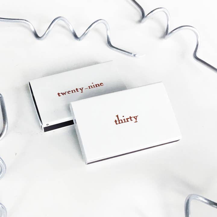 Custom Text DOUBLE-SIDED Foil Emboss Matchbox | Larger Font for wholesale by Studio Portmanteau