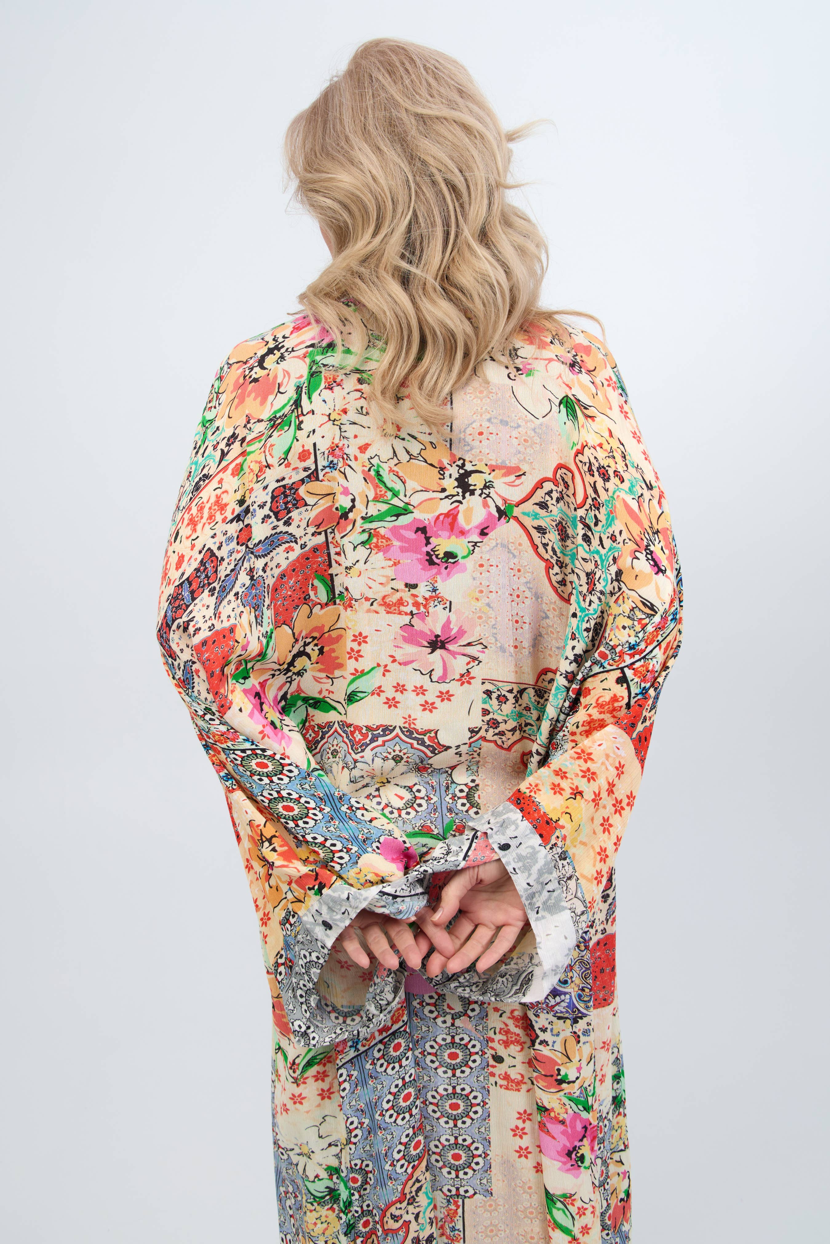 SAACHI - Wholesale Kimono - Women's - Mixed Floral Long Kimono Duster7