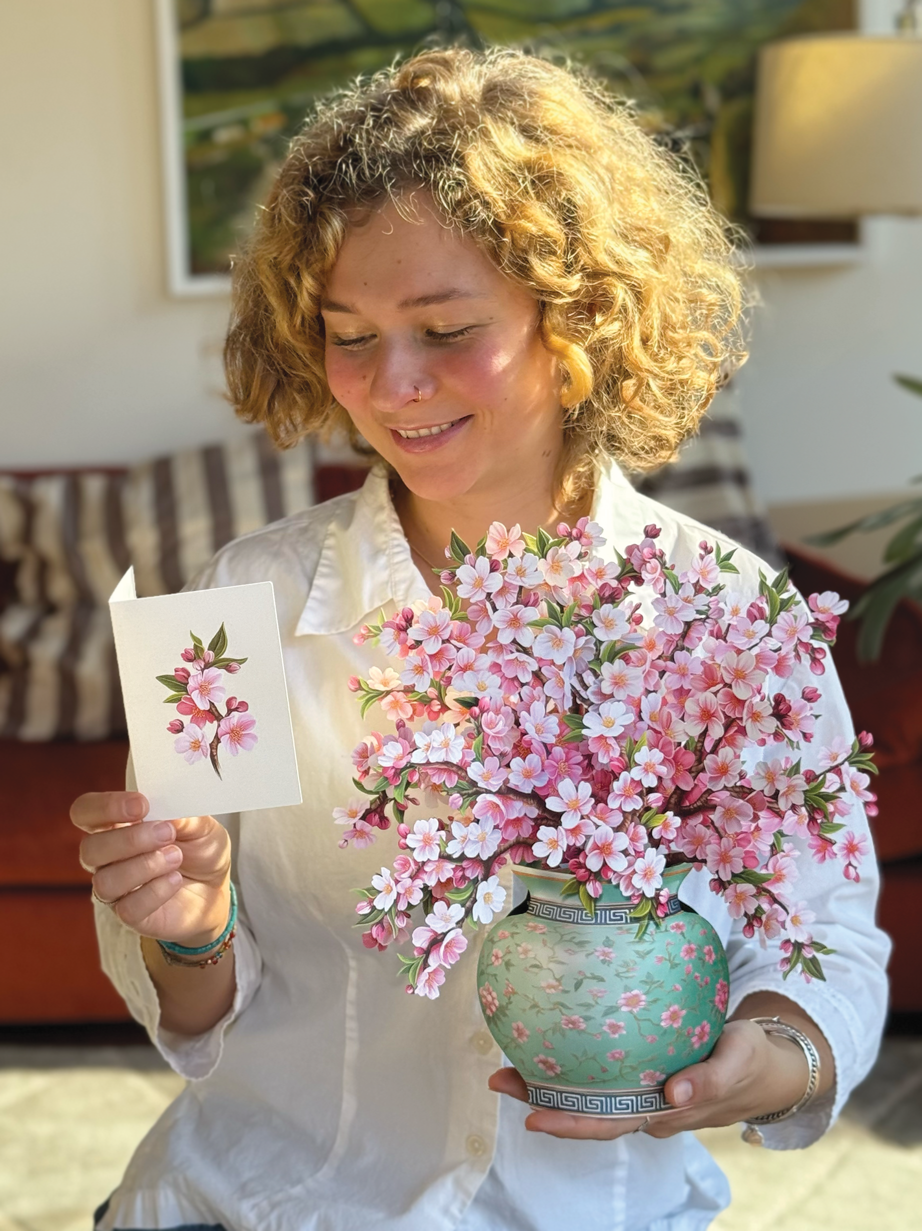 FreshCut Paper LLC - Wholesale Everyday Greeting Card - Japanese Cherry Blossoms (8 Pop-up Greeting Cards)1