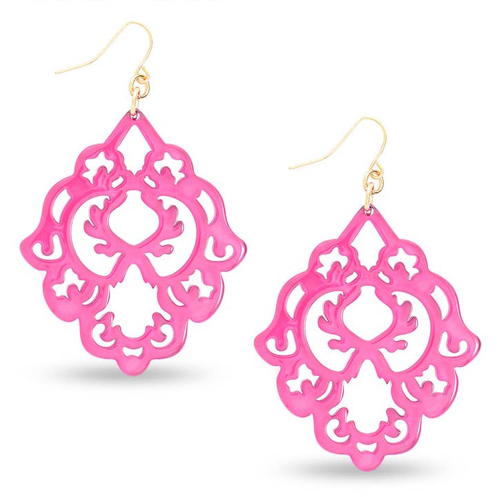 ZENZII Jewelry - Wholesale Dangle Earrings - Just Scroll With It Resin Acrylic Drop Earring