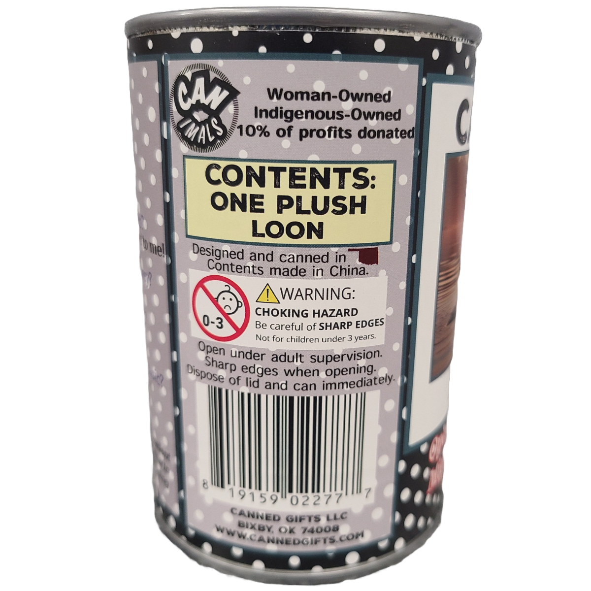 Canned Gifts - Wholesale Gag Gift/Novelty Gift - Canned Loon with Yodeling Sound - Bird Plush Animal w/Jokes3