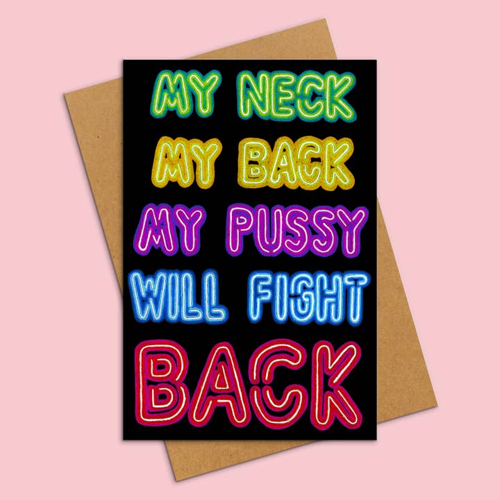 'My Neck, My Back' Greeting Card for wholesale by Deb Almond Art