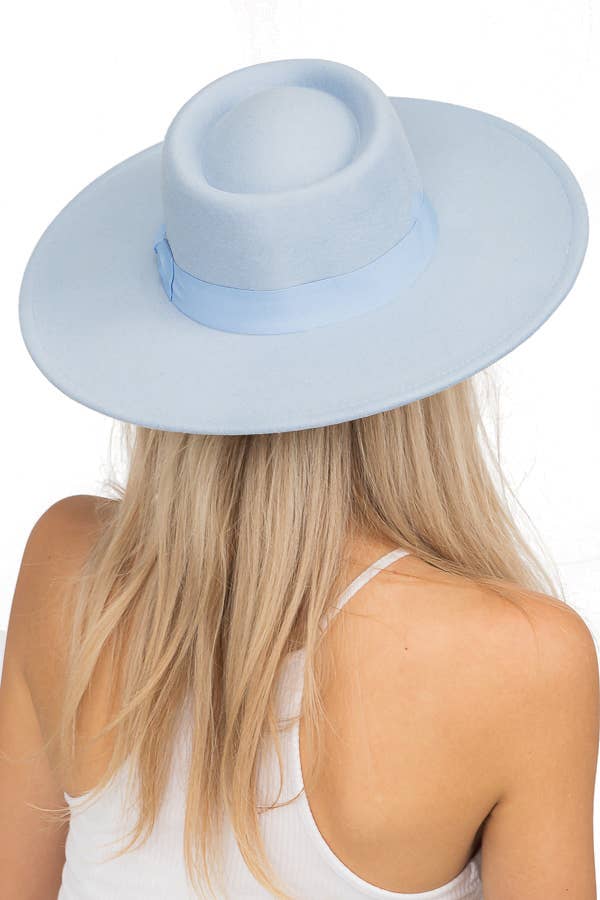 Cap Zone – wholesale Fedora - Dam – Wide Brim Bolero Faux Filt Pork Pie Crown Hat21