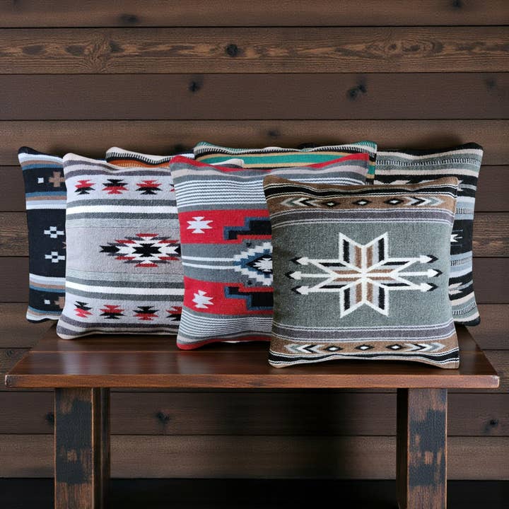 Ranch Junkie - Wholesale Throw Pillow Cover - 20 X 20 Handwoven Wool Southwestern Pillows - Western Pillow Covers13