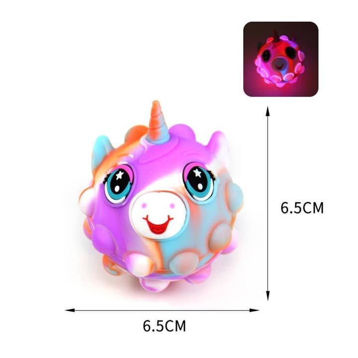 KiddieKickz - Venta al por mayor Pelota antiestrés - Niños - Nueva bola de unicornio resistente al estrés de Fidget Toy que brilla en 3D