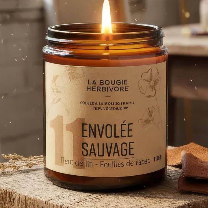 Bougie parfumée naturelle N°11 Envolée Sauvage - 3 formats pour la vente par LA BOUGIE HERBIVORE