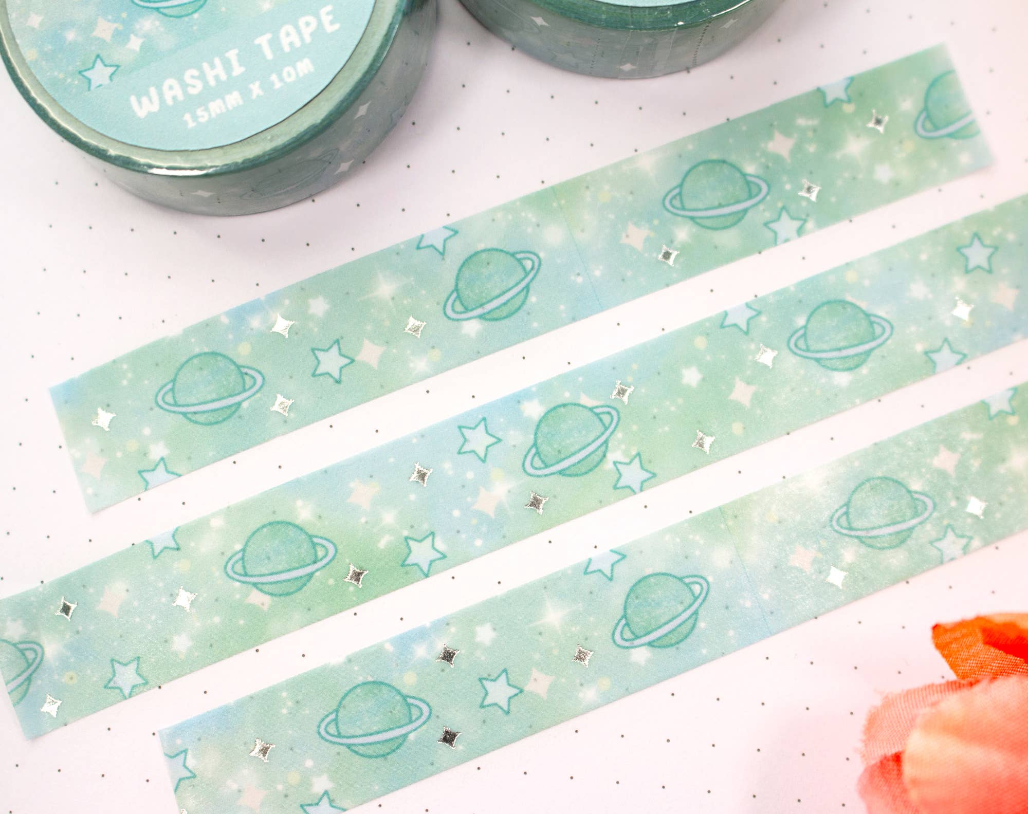 Unicorn Eclipse - Wholesale Washi Tape - Green Galaxy Silver Foil Washi Tape1