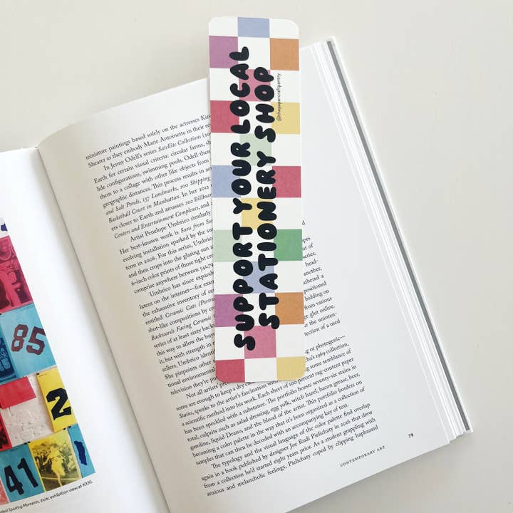 Soutenez votre papeterie locale Marque-page en papier pour la vente par The Paper + Craft Pantry
