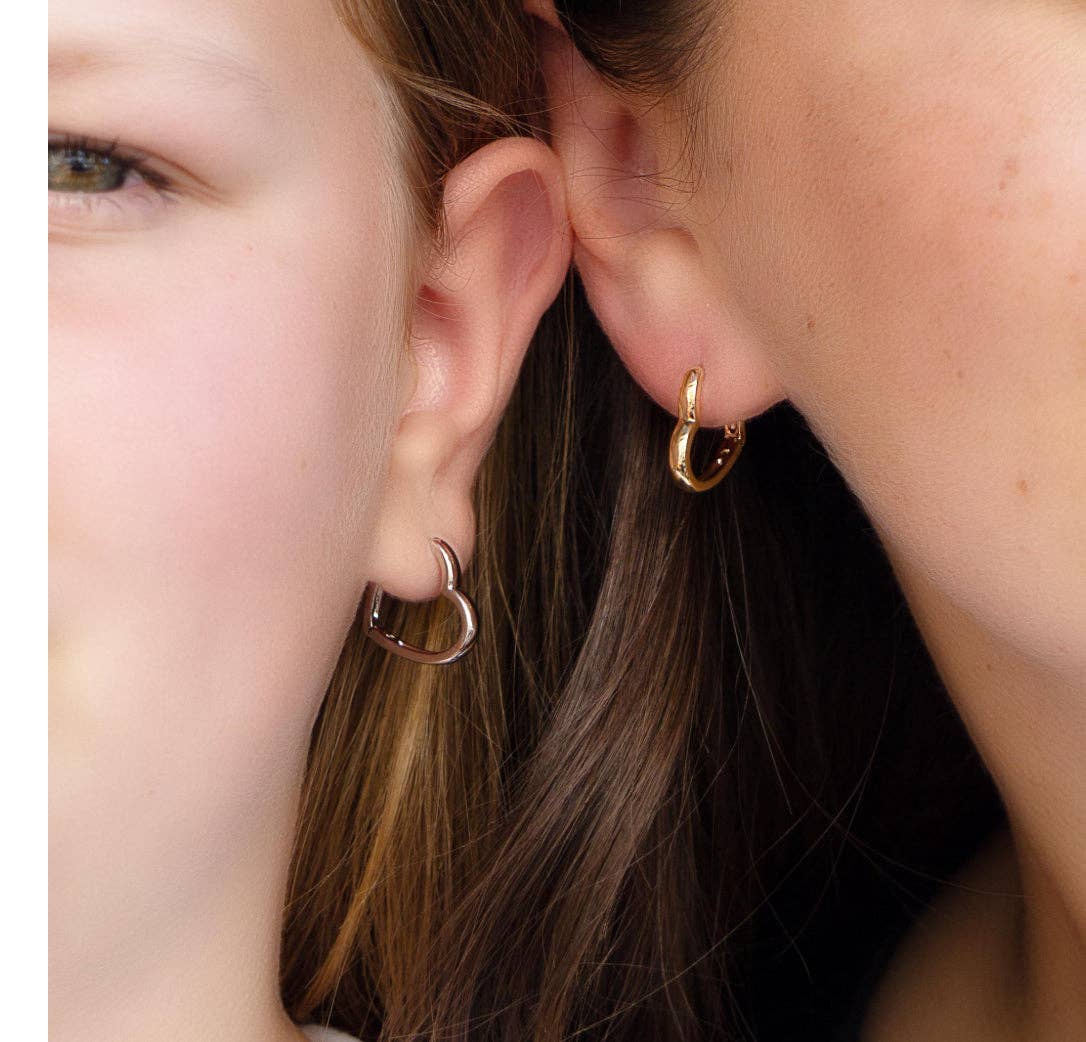 Sedy Jewelry - Wholesale Hoop Earrings - Hypoallergenic Heart Hoop Earrings – 14K Gold or Rhodium3