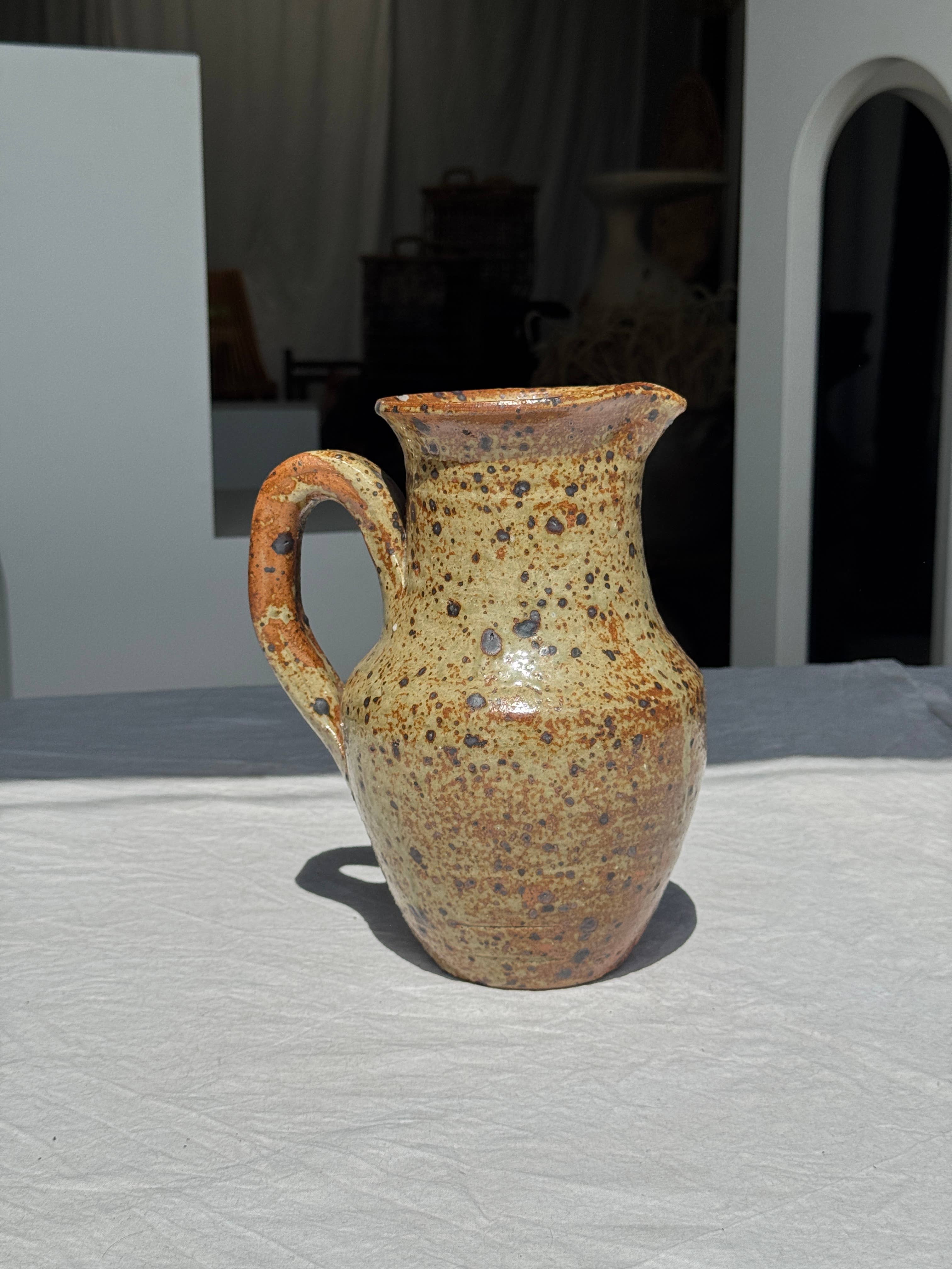 Office Objets - Wholesale Jug - Large speckled stoneware pitcher, YB brand underneath H246