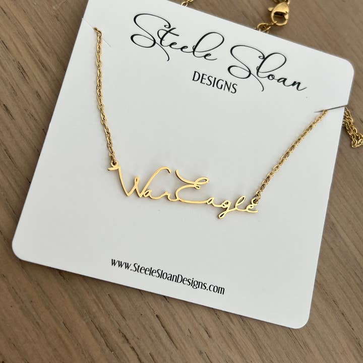 Steele Sloan Designs - Wholesale Pendant/Charm Necklace - NEW! Auburn War Eagle Game Day Necklace Gift for Auburn Fan