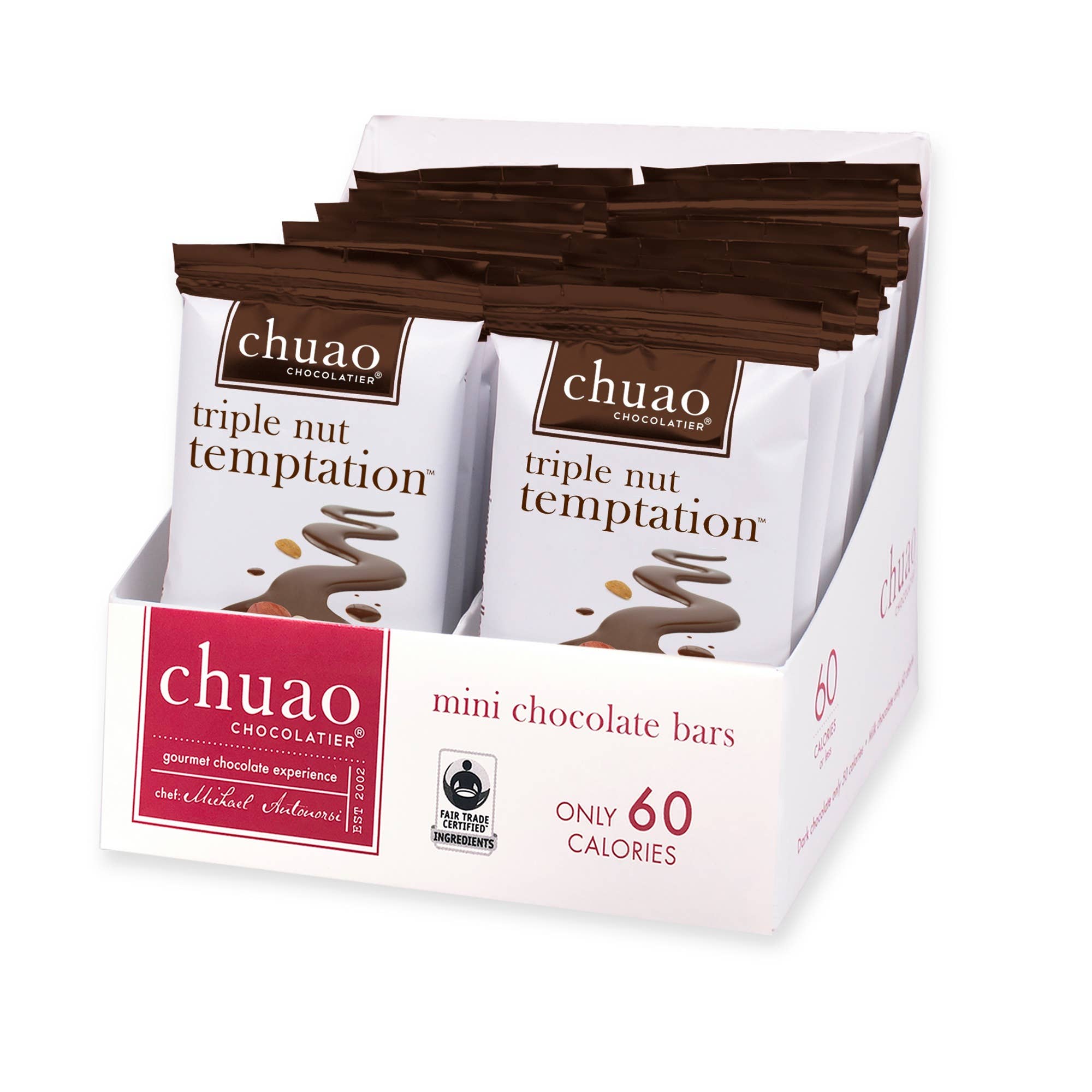Chuao Chocolatier - Wholesale Chocolate Bar - Triple Nut Temptation - Caddie Mini Bar
