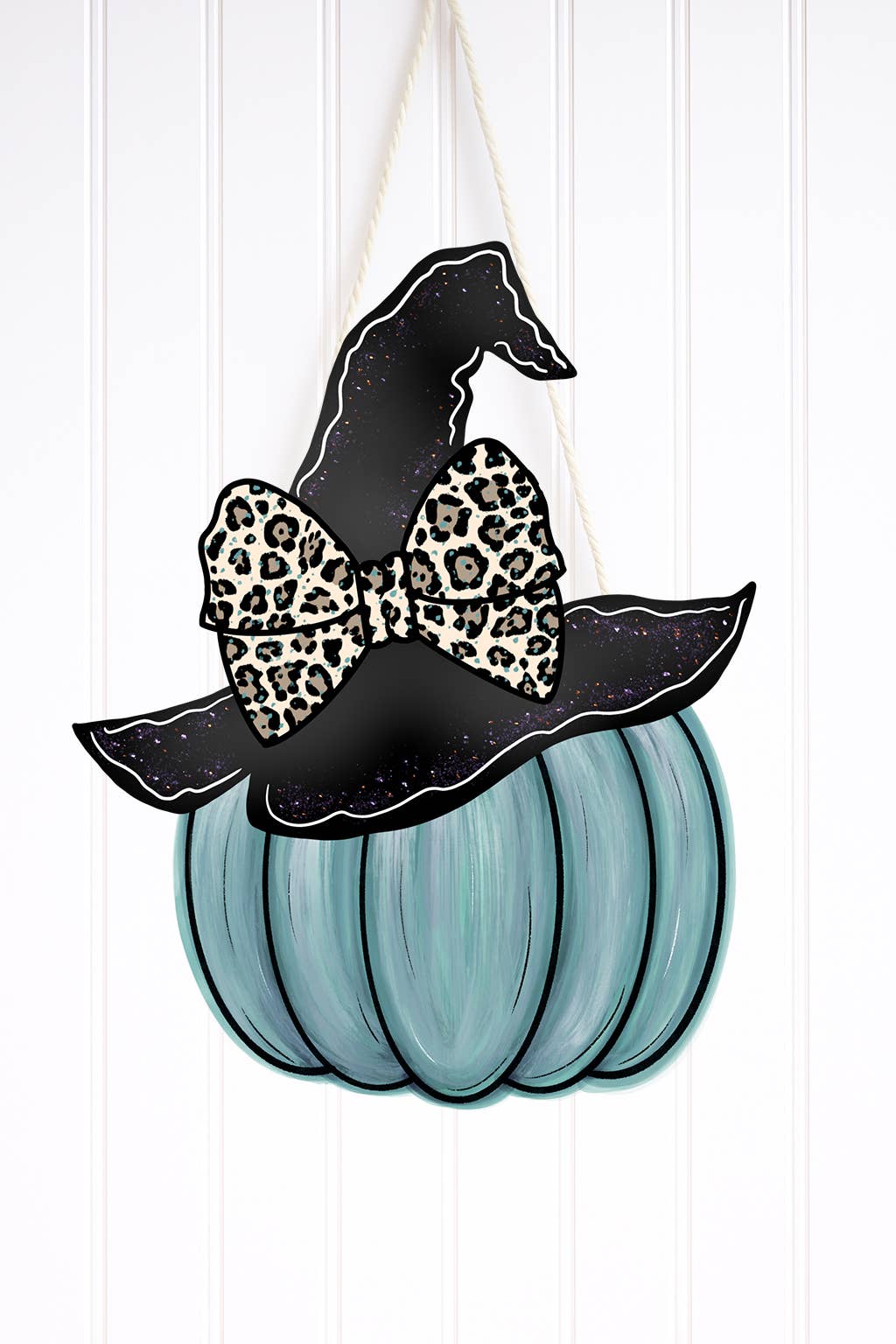 The Adorned Fox Home - Wholesale Door Hanger - Witch Hat Pumpkin Door Hanger, Halloween, Spooky
