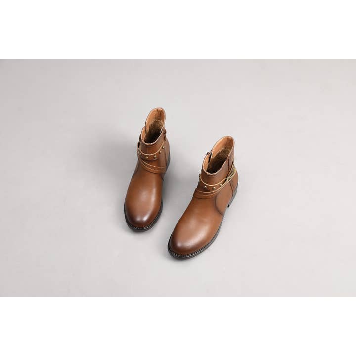 Top Staka - Vente Bottines – femme - A2354 Bottines à clous et fermeture éclair