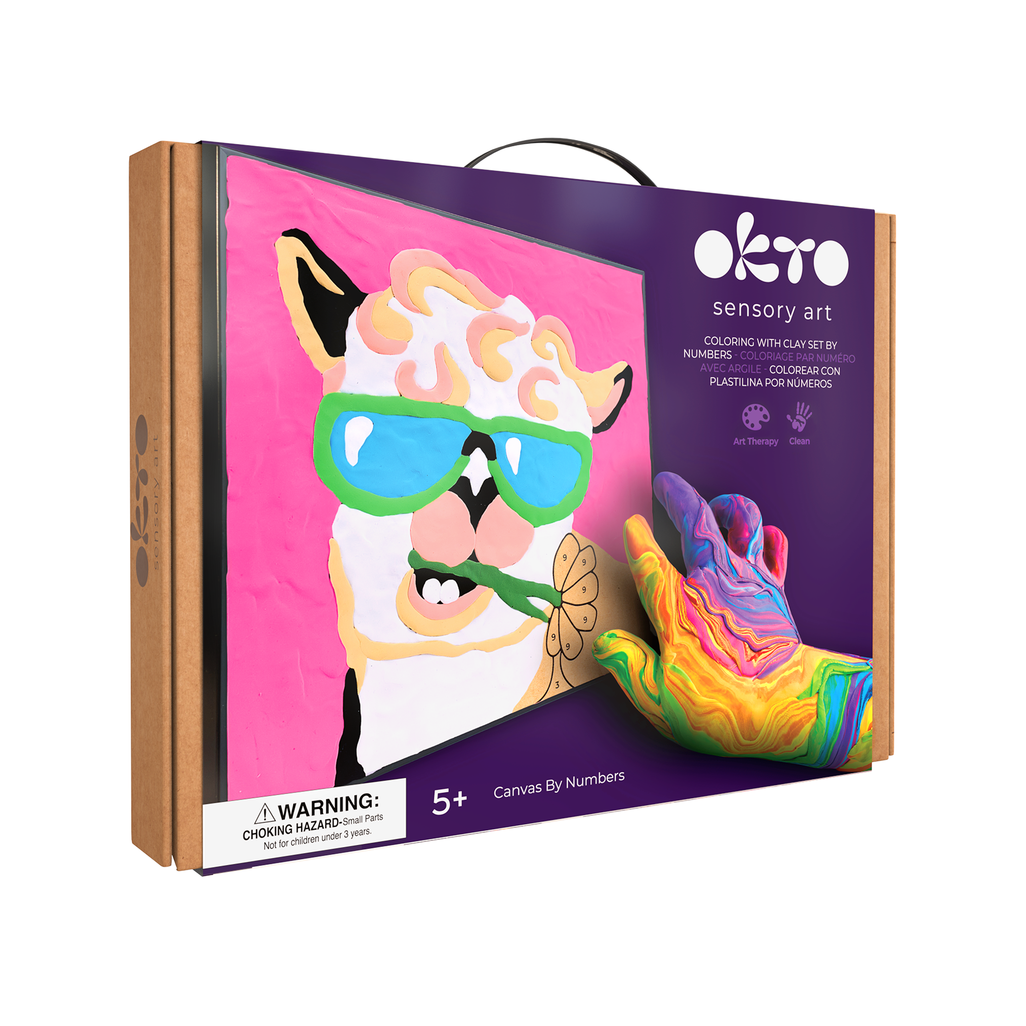 Fainotoys - Wholesale DIY Craft Kit - Kids - OKTO Clay by Numbers — Lama — (16.54×12.01 in) — Ages 5+7
