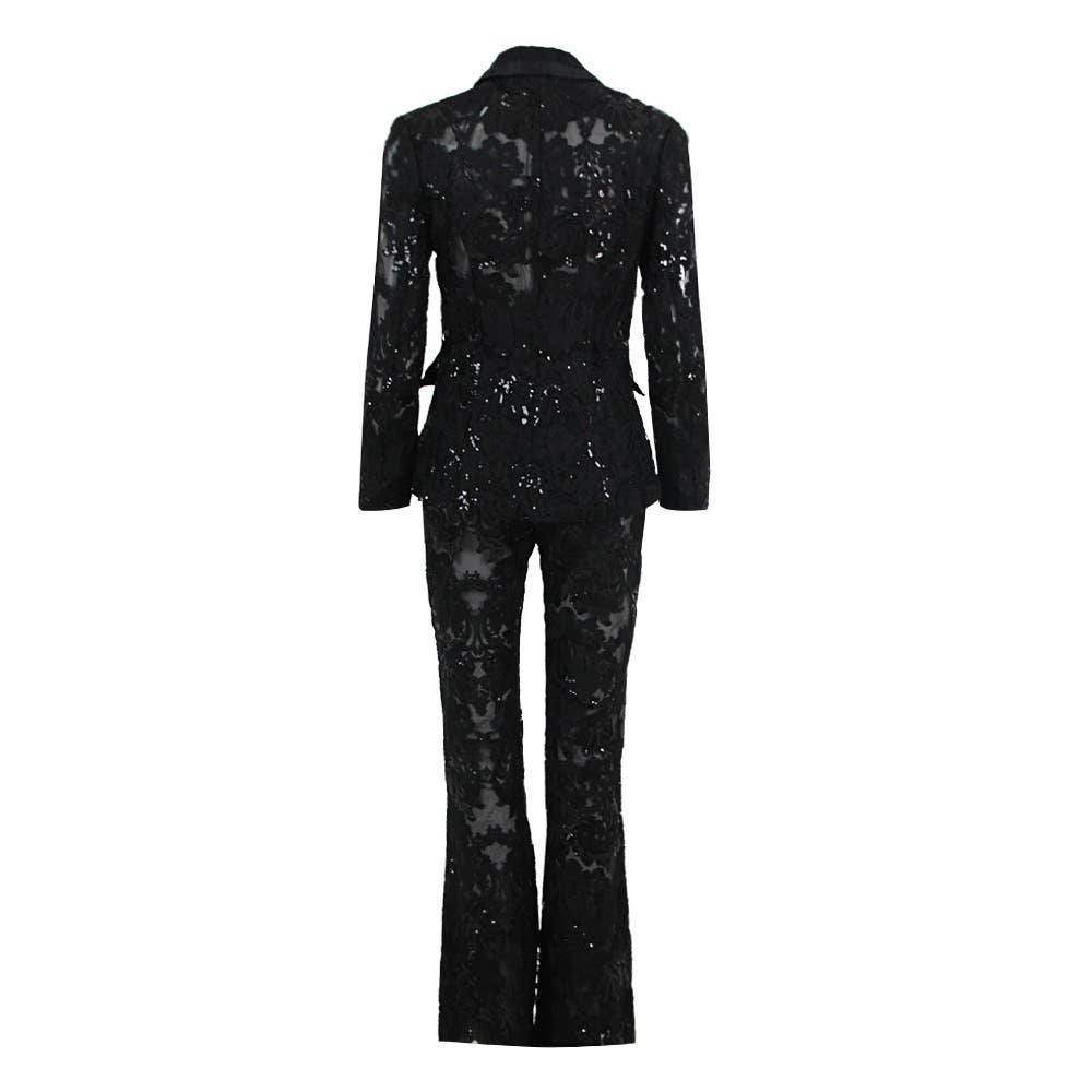 Productseeker – Engroshandel Habitter – til kvinder – SET050 Glam Sequin Lace Suit: Forretning møder stil7