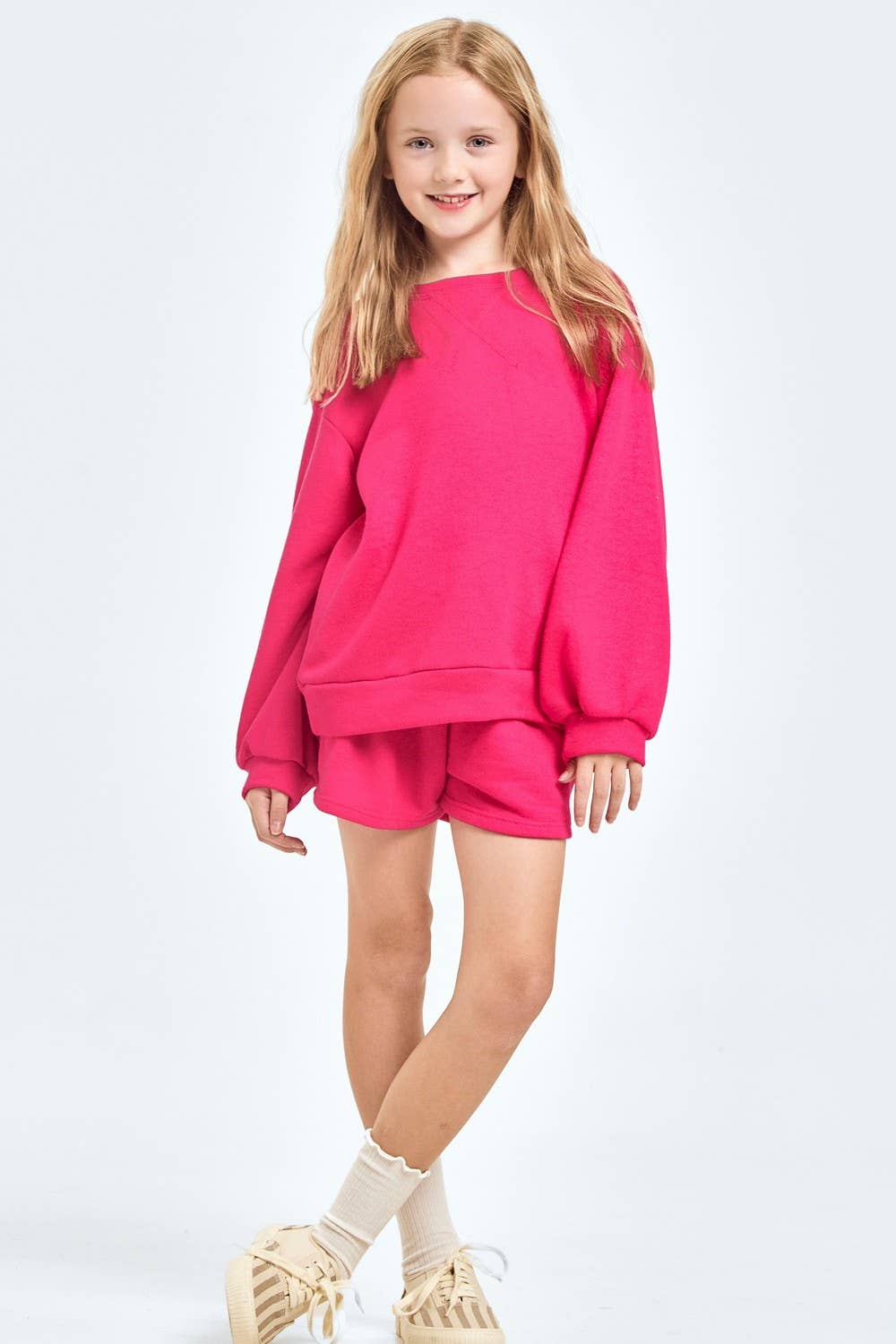 Good Girl – wholesale Top & short set – Kids – Cotton French Terry Sweatshirt and Shorts Set4