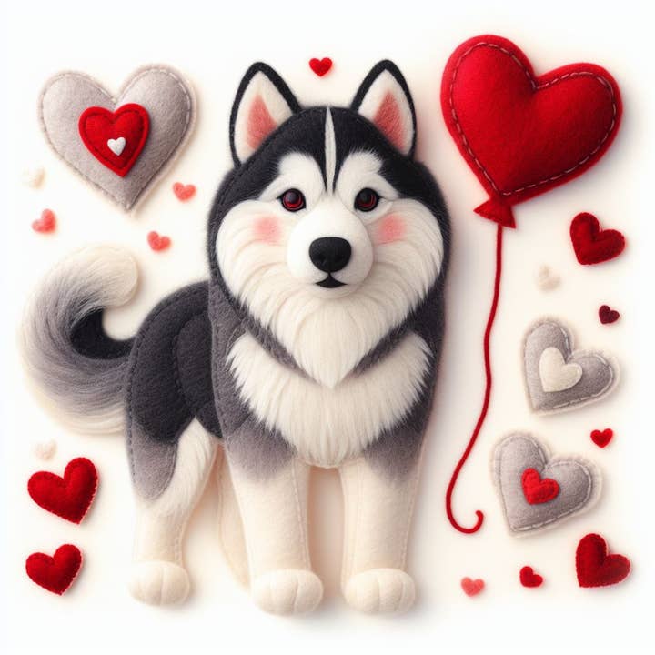 Cartão de saudação Husky de Luxo Individual por atacado de Two Woofs