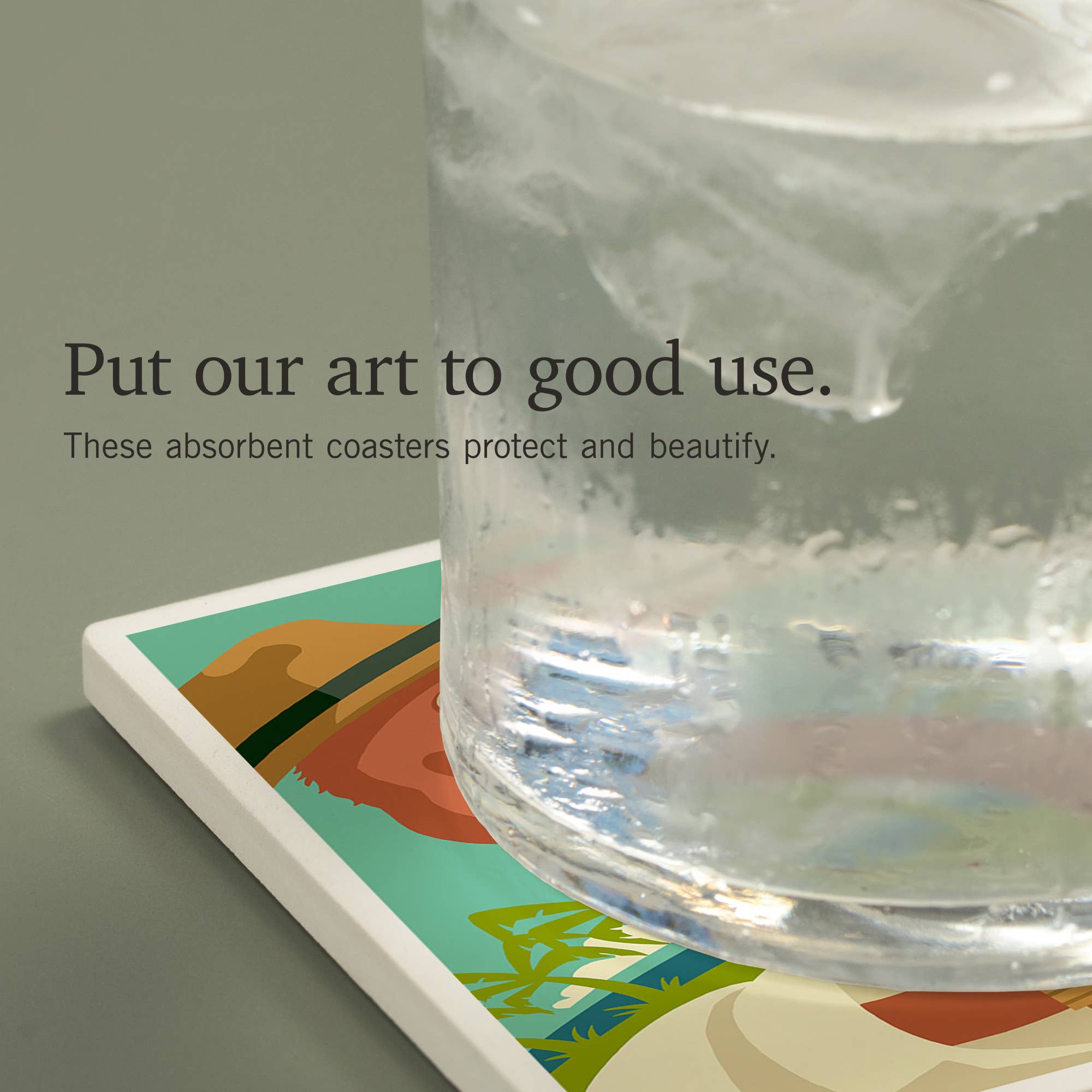 Lantern Press - Vente Sous-verre - SOUS-VERRE EN CÉRAMIQUE Florida, Flamingo et Oranges3