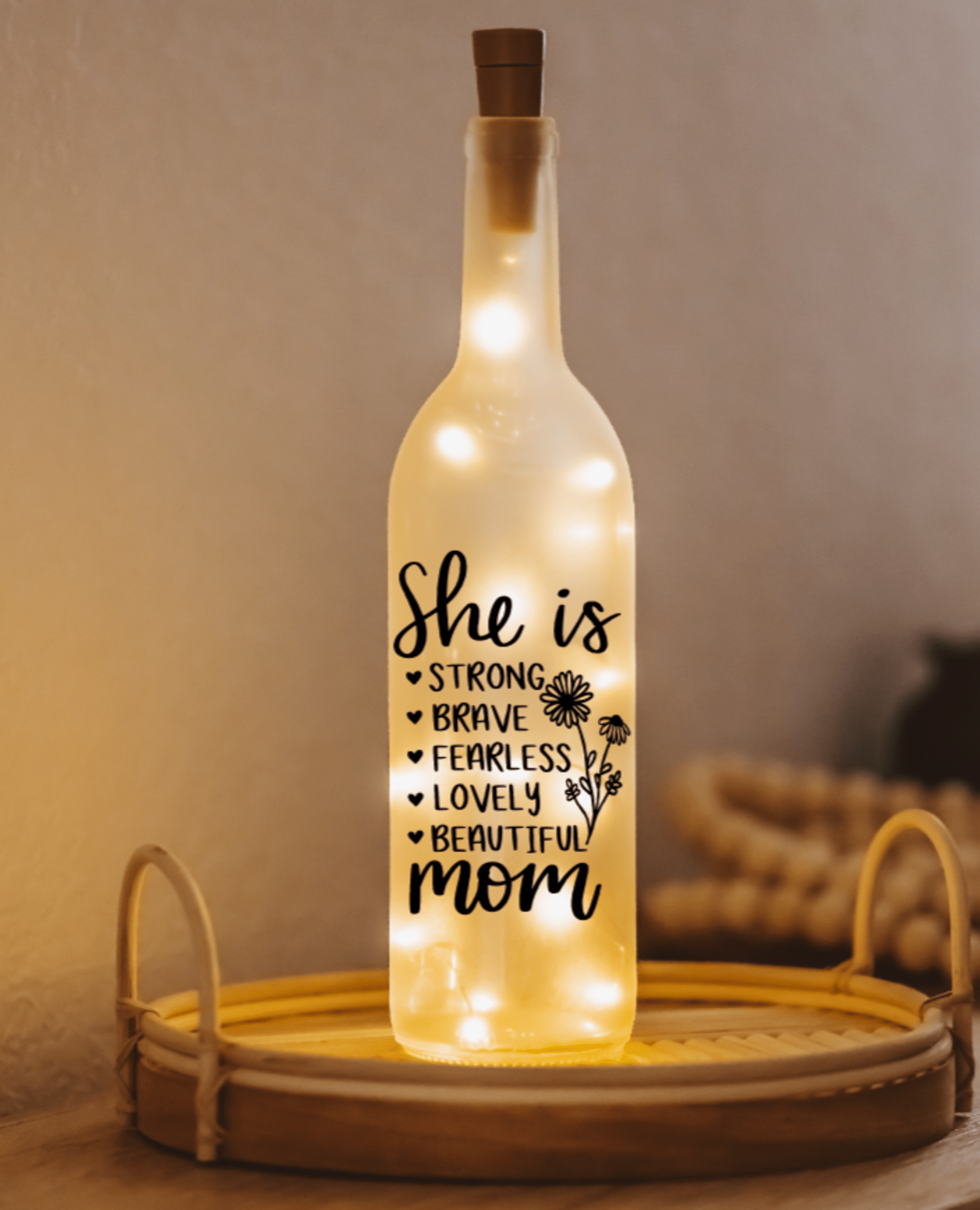 Firefly Home Designs - Wholesale Accent/desk lamp - Mothers Day Gifts, Wine Bottle Light, Mom Gifts, Table Lamp1
