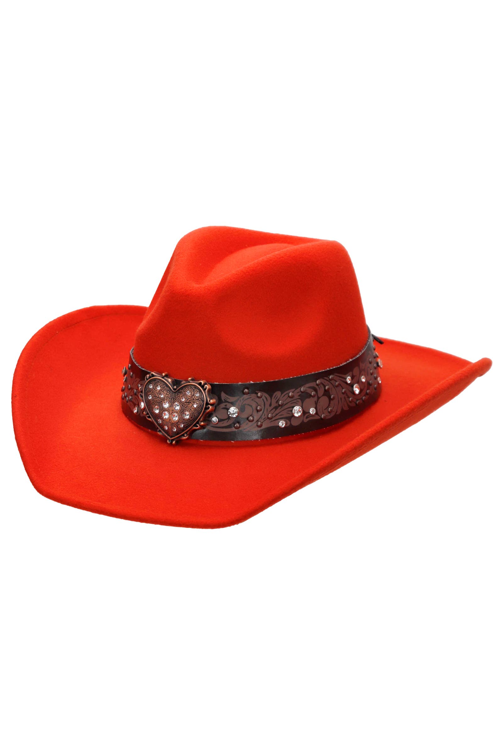 Cap Zone - Venta al por mayor Sombrero cowboy - Unisex - Sombrero vaquero de fieltro con cinturón de strass en forma de corazón28