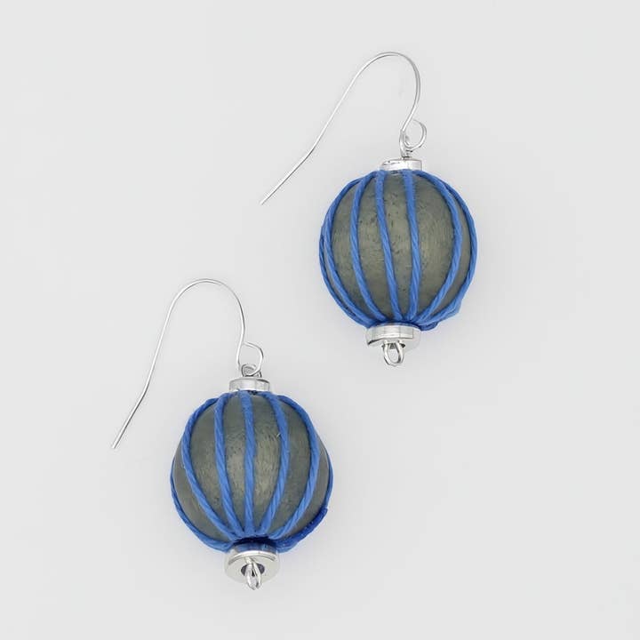 Gray Thread Wrapped Earring for wholesale by Sylca Designs