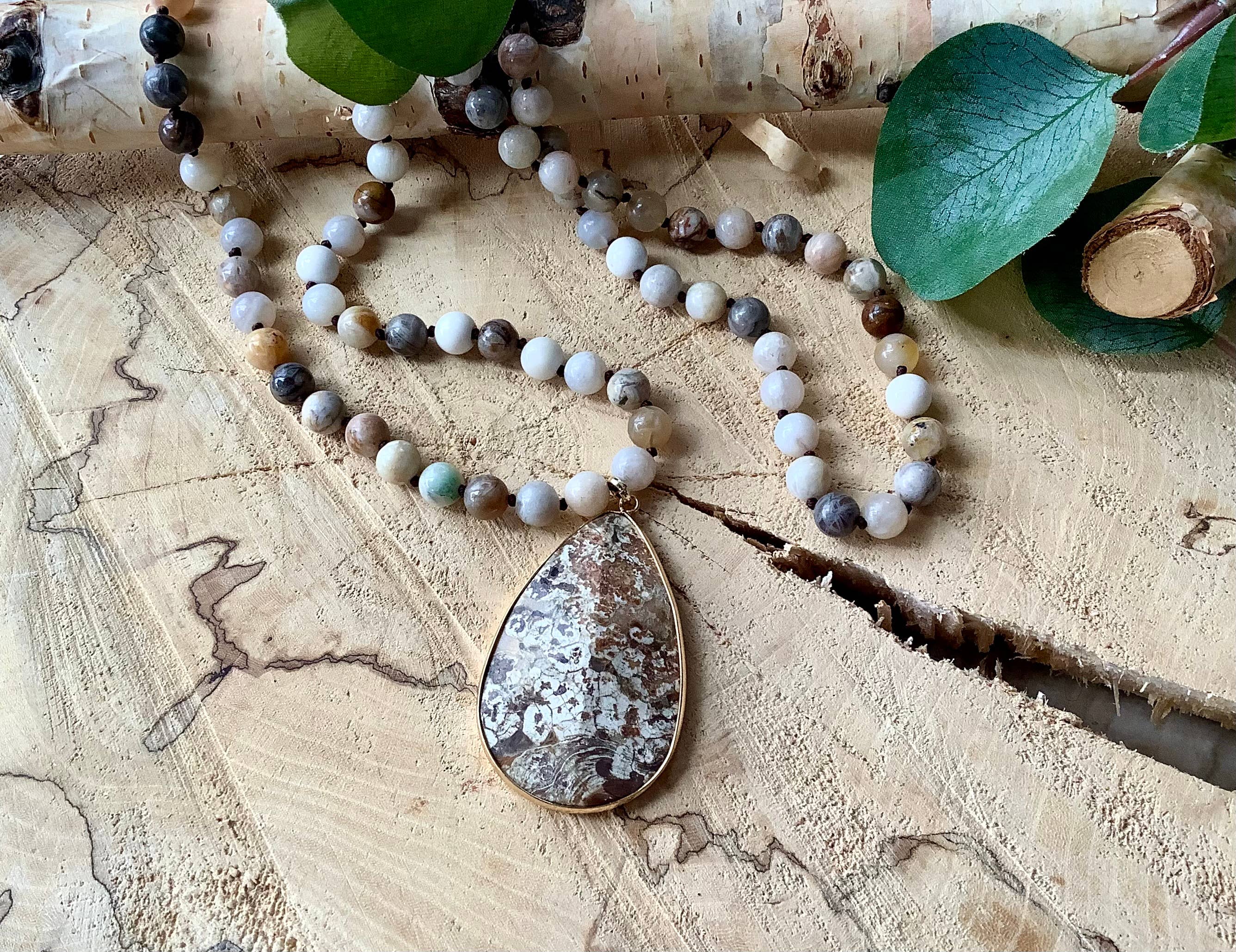 Beautiful Boundaries - Wholesale Pendant/Charm Necklace - Necklace, pendant boho jasper sea sediment necklace0