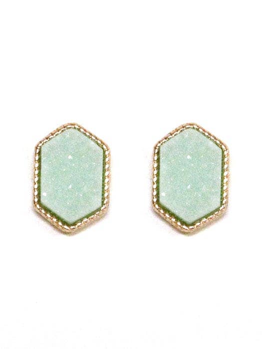 MiMi Wholesale - Wholesale Stud/Post Earrings - VE2334 Peggy Druzy Hexagon Post Earrings15