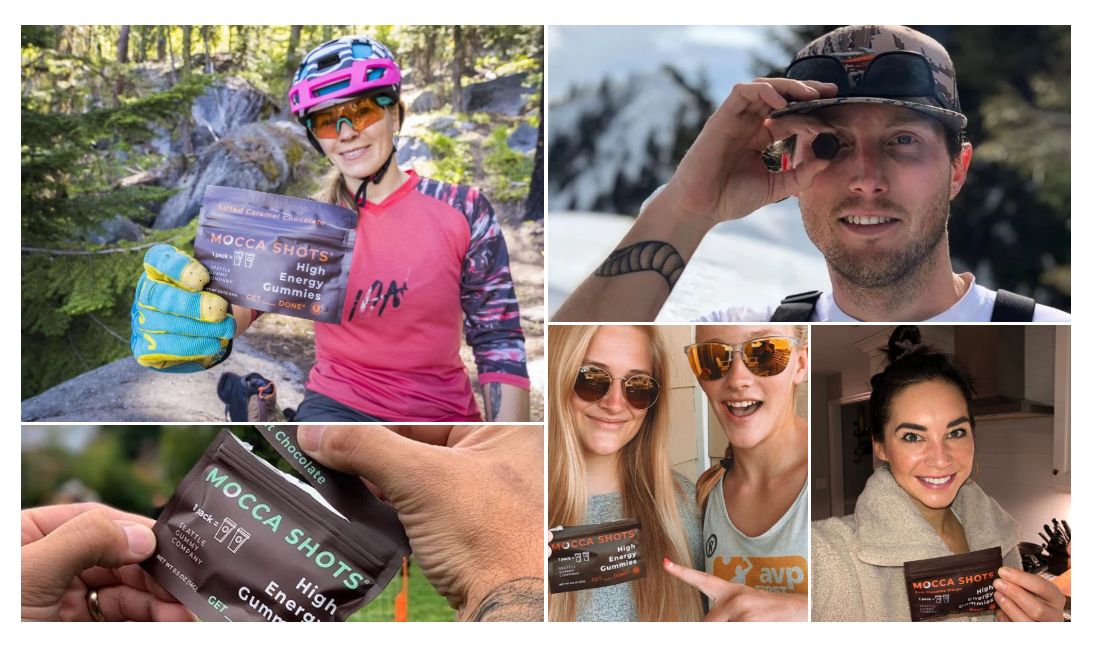 Seattle Gummy Company - Venta al por mayor Suplementos/vitaminas para beber - Gominolas de chocolate y cafeína Mocca Shots | paquete de 12, 24 inyecciones10