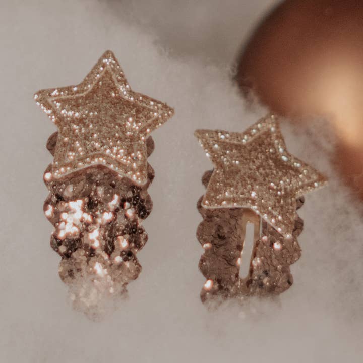 Haarspeldjes – Grove – Glitter – Bruin – Ster voor wholesale door IV’S Jewellery