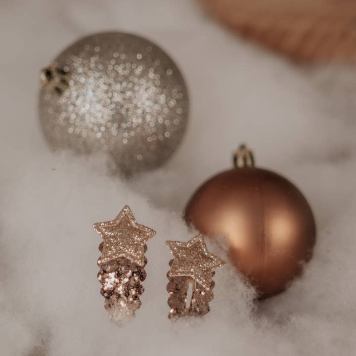 Haarspangen – Grob – Glitzer – Braun – Stern für den Großhandel von IV’S Jewellery