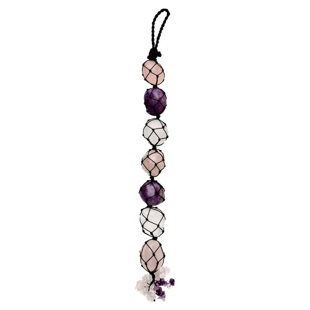 Vives de la Cortada S.L - Wholesale Spiritual Stone/Crystal - Rearview Mirror Accessory with Amethyst, Quartz, and Rose Quartz1